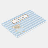 星をストライプ持つテディベアの青い ゲストブック (コーナー)