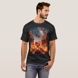 星を付ける大きな建物 Tシャツ