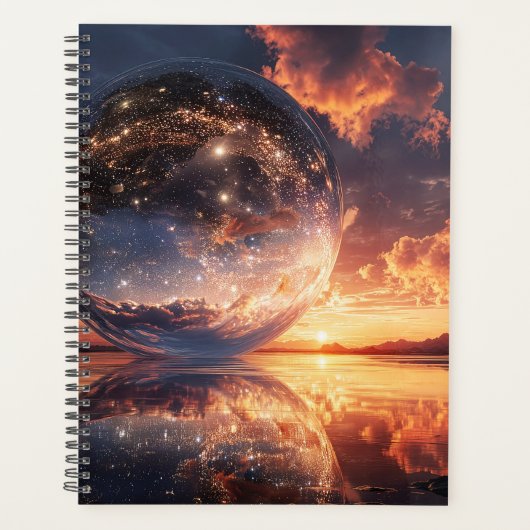 星を内包する超現実的な反射球 プランナー手帳 (正面)