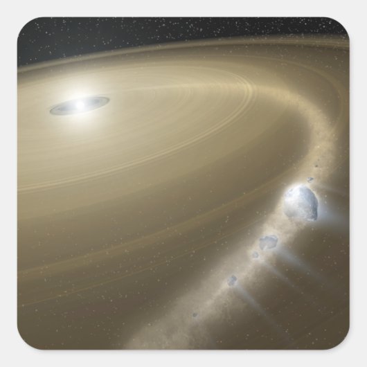 星を切り裂のまわりにかれる彗星 スクエアシール (正面)