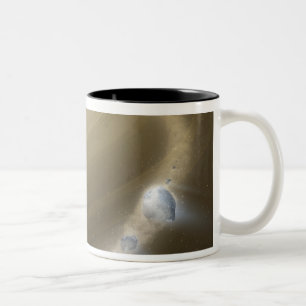 星を切り裂のまわりにかれる彗星 ツートーンマグカップ