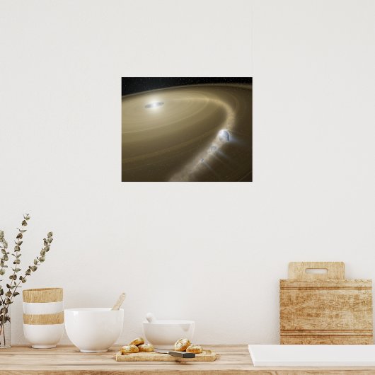 星を切り裂のまわりにかれる彗星 ポスター (キッチン)