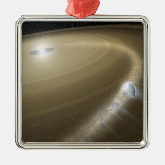 星を切り裂のまわりにかれる彗星 メタルオーナメント (正面)