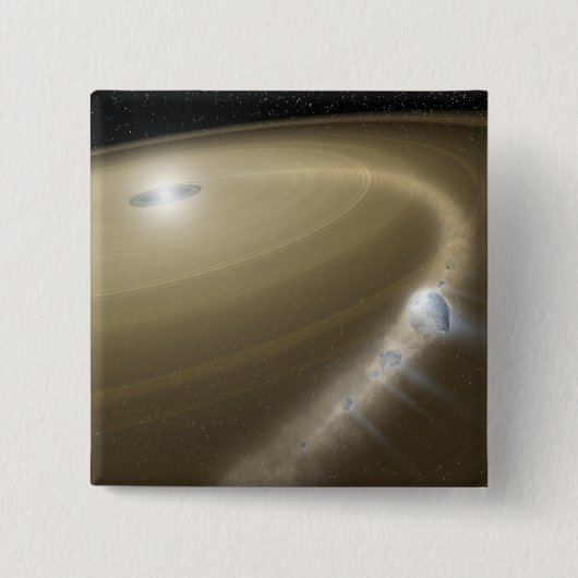 星を切り裂のまわりにかれる彗星 缶バッジ (正面)