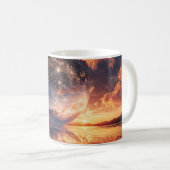 星を含む超現実的な反射球 コーヒーマグカップ (正面右)