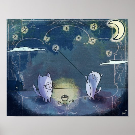 星を彼女の空に置くプリント ポスター (正面)