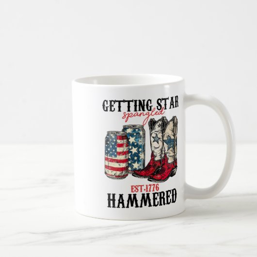星を得るSpangled Hambled Est 1776 コーヒーマグカップ (右)