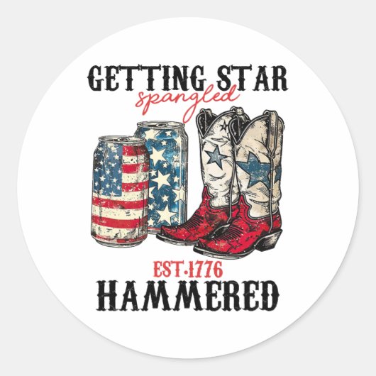 星を得るSpangled Hambled Est 1776 ラウンドシール (正面)