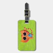 星を持つかわいいオレンジ猫 ラゲッジタグ (正面縦)