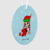 星を持つクリスマスの妖精のエルフ オーナメント (正面)