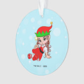 星を持つクリスマスの妖精のエルフ オーナメント (正面)