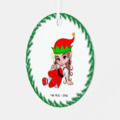 星を持つクリスマスの妖精のエルフ メタルオーナメント (正面左)