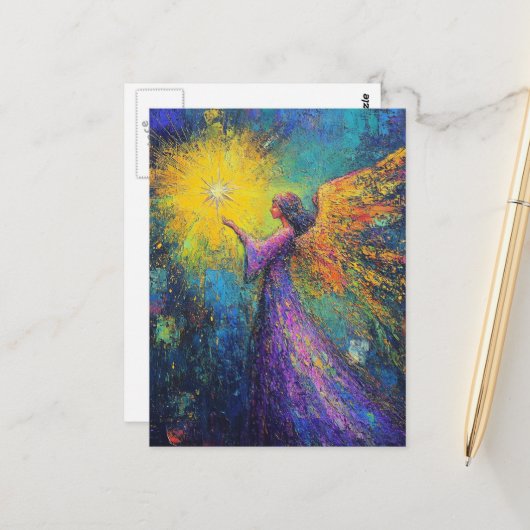 星を持つ天使 ポストカード (正面/裏面インサイチュ)