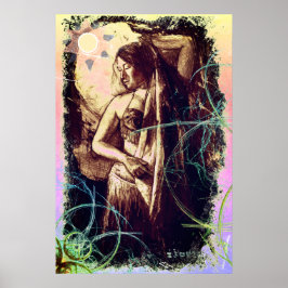 星を持つ女性ベリーダンサー ポスター