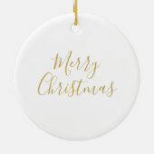 星を持つ白と金ゴールドのオーナメント – パーソナライズ セラミックオーナメント (裏面)