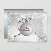 星を持つ銀色のメリークリスマスバルブオーナメント シーズンポストカード (正面/裏面)