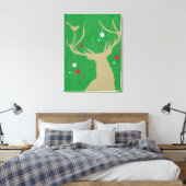 星を持つ鹿のぶら下がったシルエット キャンバスプリント (インサイチュ (寝室))