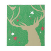 星を持つ鹿のぶら下がったシルエット ノートパッド (正面)