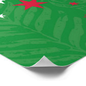 星を持つ鹿のぶら下がったシルエット ポスター (角)