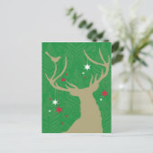 星を持つ鹿のぶら下がったシルエット ポストカード (スタンド正面)