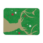 星を持つ鹿のぶら下がったシルエット マグネット (横)