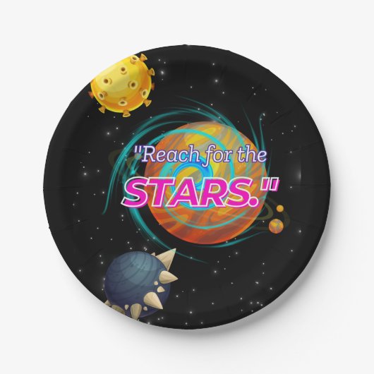 星を求めて手を伸ばす ペーパープレート (正面)