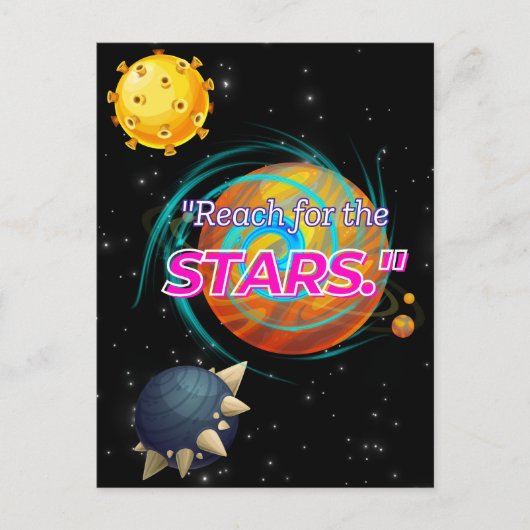 星を求めて手を伸ばす ポストカード (正面)