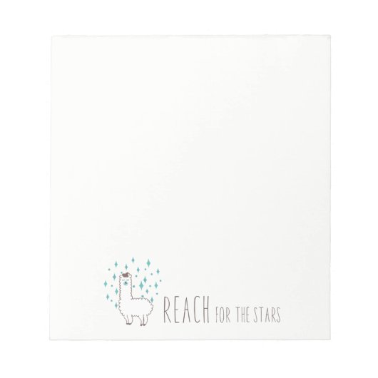 「星を目指してリーチ」スイートラマイラストレーション ノートパッド (正面)