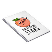 星を目指して!かわいい桃のユーモア ノートブック (右側)