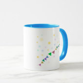 星を目指すかわいい鳥のバンティング マグカップ (正面右)