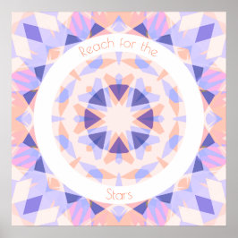 星を目指す可愛いピンクの紫のリーチやる気を起こさせる ポスター