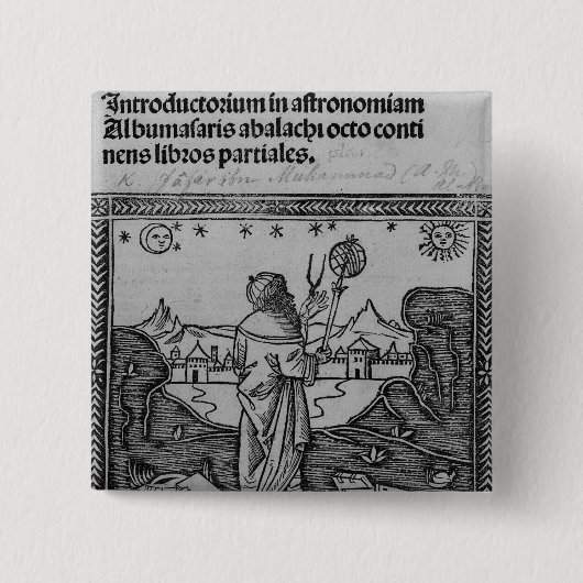 星を眺めている天文学者 缶バッジ (正面)