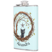 星を眺めるかわいい黒い子猫 フラスク (左)