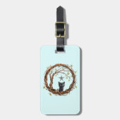 星を眺めるかわいい黒い子猫 ラゲッジタグ (正面縦)