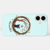 星を眺めるかわいい黒い子猫 Case-Mate iPhoneケース (裏面 (横))