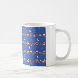 星を眺めるフクロウのマグ コーヒーマグカップ