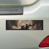 星を眺める妖精のバンパーステッカー バンパーステッカー (車上)