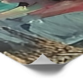 星を眺める気まぐれなフレンチブルドッグの子犬 ポスター (角)