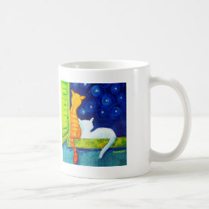 星を眺める猫のコーヒー・マグ コーヒーマグカップ