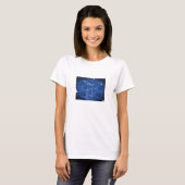 星を眺める猫、女性のワイシャツ Tシャツ (正面フル)
