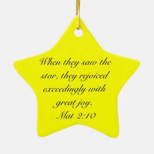 星を見たときにマットの2:10、彼らは前を喜ばせました セラミックオーナメント (裏面)