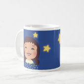 星を見ている女の子 コーヒーマグカップ (正面左)