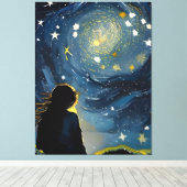 星を見る女性 キャンバスプリント (インサイチュ (ウッドフロア))