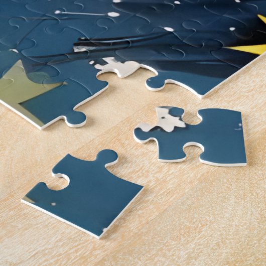 星を見る女性 ジグソーパズル (側面)