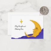 星を見る月 – 天 ノートカード (正面/裏面インサイチュ)