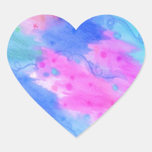 星を見る1 – ライトブルースターかわいらしリースカイアバスト ハートシール (正面)