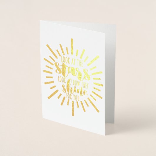 星を見る | すべての行事空白のタイポグラフィ 箔カード (正面)