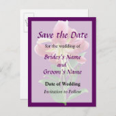 星を見上げるリリー ウエディング セーブ・ザ・デート 案内ポストカード (正面/裏面)