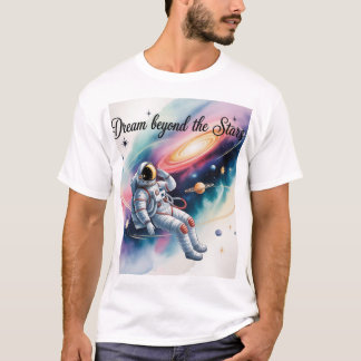 星を超えた夢 – 宇宙飛行士 スペース アート Tシャツ