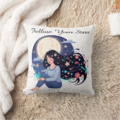 星を追って 天体の女性 アートプリント | 月 クッション (ブランケット)